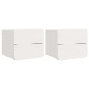 Mesa de Noche 2 pcs Blanco 39 x 34 x 33 cm Pino macizo 2
