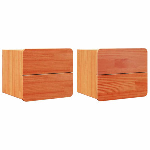 Mesa de Noche con cajón 2 pcs Marrón 39 x 34 x 33 cm H