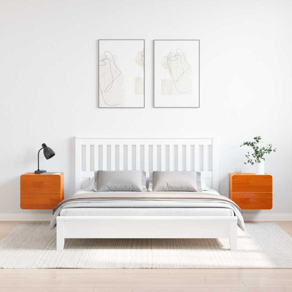 Mesa de Noche con cajón 2 pcs Marrón 39 x 34 x 33 cm M 4