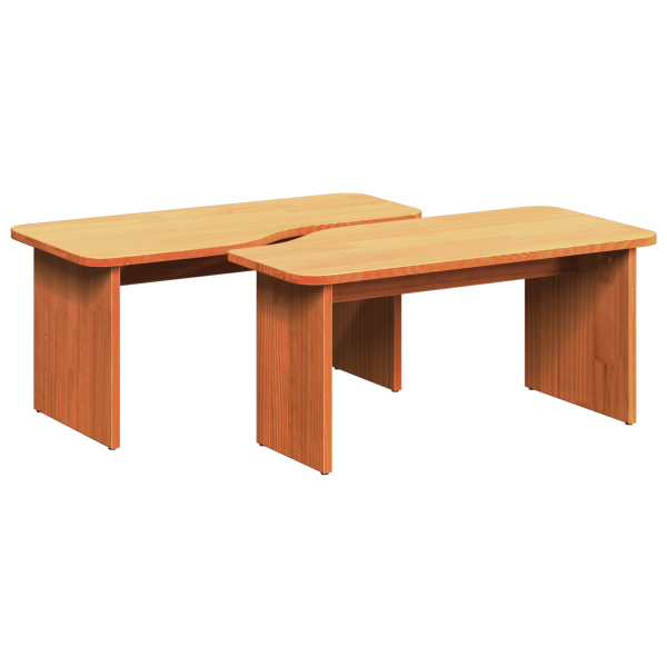 Mesa de centro 2 pcs Castanho-mel 100 x 69 x 35.5 cm M 2