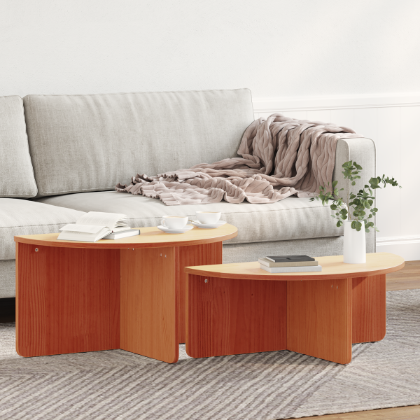 Mesa de centro 2 pcs Castanho-mel 79 x 39.5 x 40 cm M 4