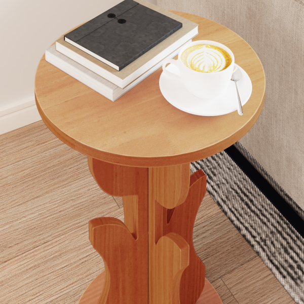 Mesa Lateral Castanho-mel 39.5 x 39.5 x 53.5 cm M 4