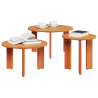 Conjunto de Mesas de Café 3 pcs Marrón cera 47.5 x 47.5 x 27 cm 3