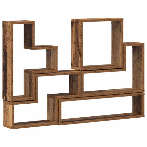 Cubo de Parede com prateleira Montado na parede Outros com armazenamento Madeira antiga 96 x 12 x 64 cm M 2