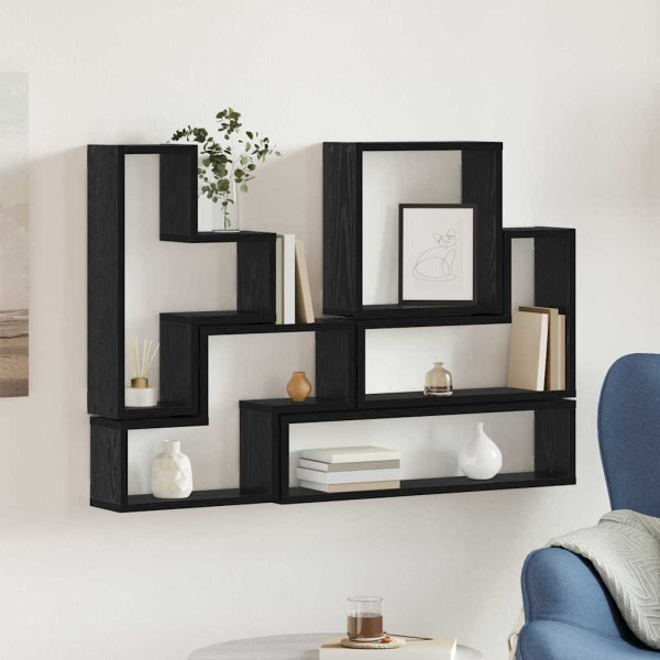 Cubo de Pared Roble negro 96 x 12 x 64 cm Madera contrachapada D