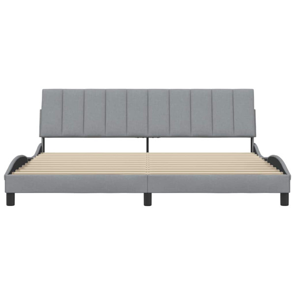 Cama sin colchón tela gris claro 200x200 cm M 4