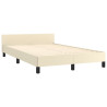 Estructura de cama sin colchón cuero sintético crema 120x190 cm 5