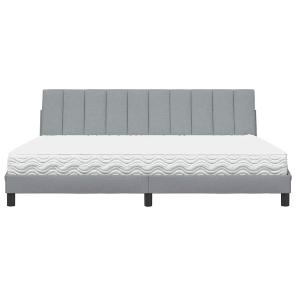 Cama con colchón tela gris claro 200x200 cm M 2