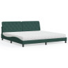 Cama con colchón terciopelo verde oscuro 200x200 cm 1