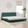 Cama con colchón terciopelo verde oscuro 200x200 cm 3