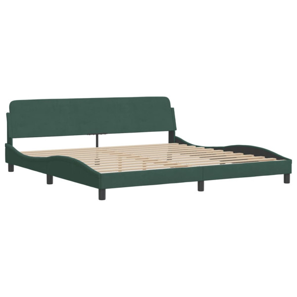 Cama con colchón terciopelo verde oscuro 200x200 cm M 4