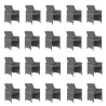 Set de comedor jardín 21 pzas con cojines ratán sintético gris 4