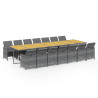 Set comedor de jardín con cojines 15 pzas ratán sintético gris 2