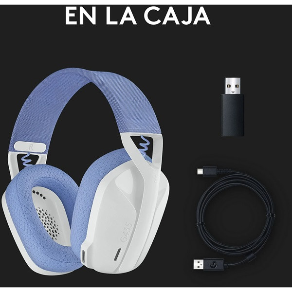 Auriculares Gaming con micrófono Logitech G435 lila/blanco M 10