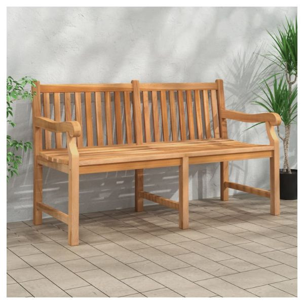 Banco de jardín de madera maciza de teca 150 cm M 3