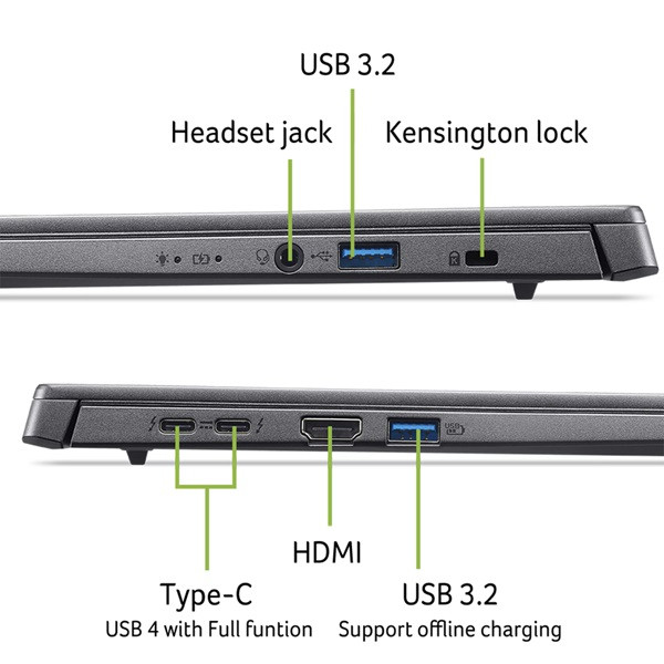 ACER ASPIRE 14" Intel Core Ultra 5 16GB RAM 512GB A14-52M gris M 6
