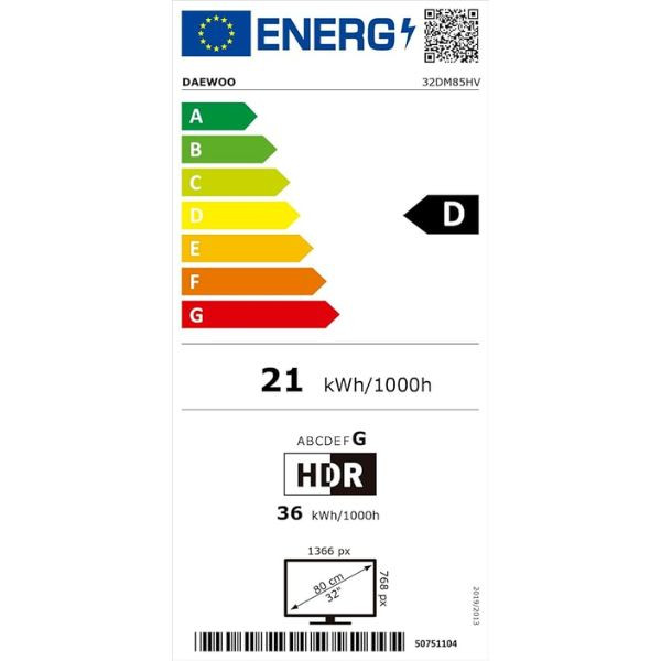Smart TV DAEWOO 32" LED HD 32DM85HV negro M 6
