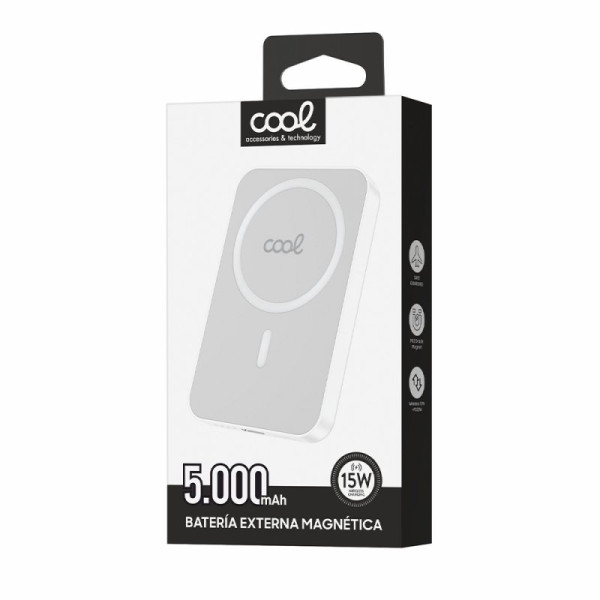 Bateria Externa Universal MAGNÉTICA Power Bank Qi 5000 mAh COOL Blanco M 4
