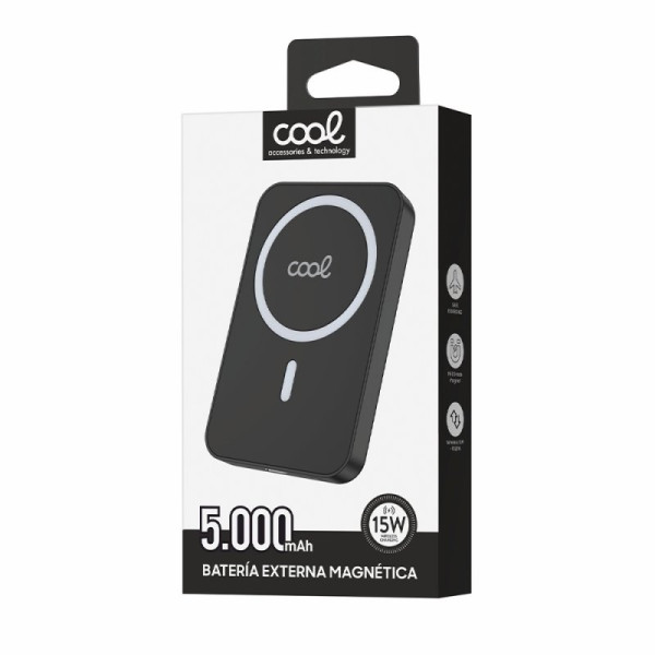 Bateria Externa Universal MAGNÉTICA Power Bank Qi 5000 mAh COOL Negro M 5