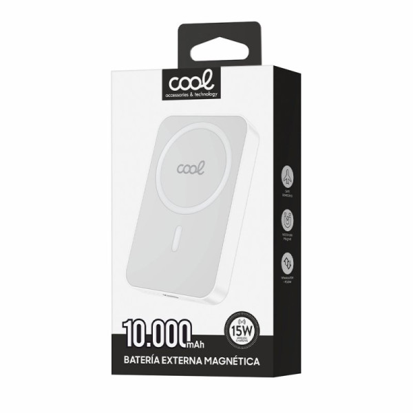 Bateria Externa Universal Power Bank 10.000 mAh Magnética COOL Blanco M 4
