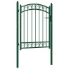Puerta de jardín con arco superior acero verde 100x125 cm 1