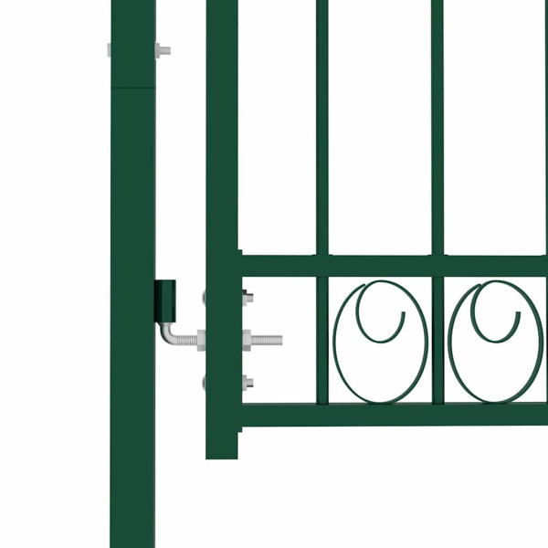 Puerta de jardín con arco superior acero verde 100x125 cm M 4