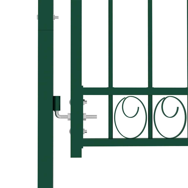 Puerta de jardín con arco superior acero verde 100x150 cm M 4