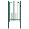 Puerta de valla con picos acero verde 100x175 cm 1