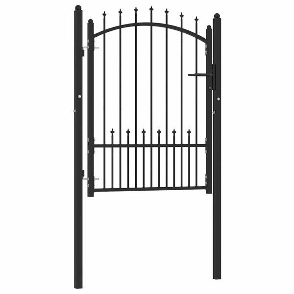 Puerta de cerca con cerradura Negro 100 x 125 cm M 2
