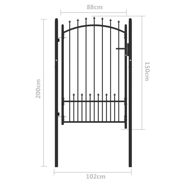 Puerta de cerca con cerradura Negro 100 x 150 cm M 5