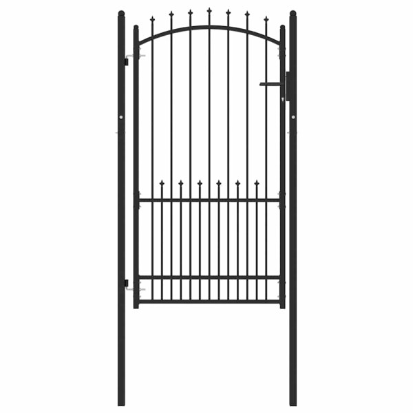 Puerta de cerca con cerradura Negro 100 x 175 cm D