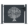 Puerta de jardín acero gris antracita diseño árbol 105x80 cm 3