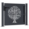 Puerta de jardín acero gris antracita diseño árbol 105x80 cm 4