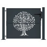 Puerta de jardín acero gris antracita diseño árbol 105x105 cm 3