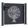 Puerta de jardín acero gris antracita diseño árbol 105x105 cm 4