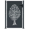 Puerta de jardín acero gris antracita diseño árbol 105x130 cm 3