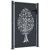 Puerta de jardín acero gris antracita diseño árbol 105x155 cm 2
