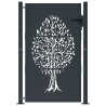 Puerta de jardín acero gris antracita diseño árbol 105x155 cm 3