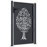 Puerta de jardín acero gris antracita diseño árbol 105x155 cm 4