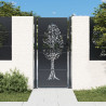 Puerta de jardín acero gris antracita diseño árbol 105x180 cm 1