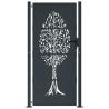 Puerta de jardín acero gris antracita diseño árbol 105x180 cm 3