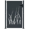 Puerta de jardín acero gris antracita diseño hierba 105x130 cm 3