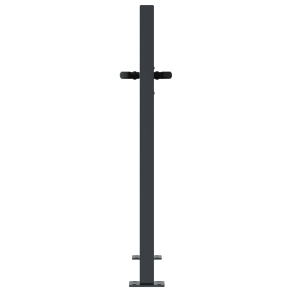 Puerta de jardín acero gris antracita diseño bambú 105x105 cm M 5