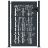 Puerta de jardín acero gris antracita diseño bambú 105x130 cm 1