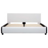 Estructura de cama con cajones piel sintética blanca 140x200 cm 4