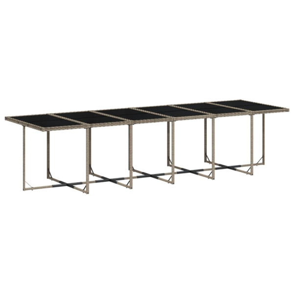 Set comedor de jardín 17 pzas y cojines ratán sintético gris M 4