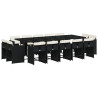Set comedor de jardín con cojines 15 pzas ratán sintético negro 2