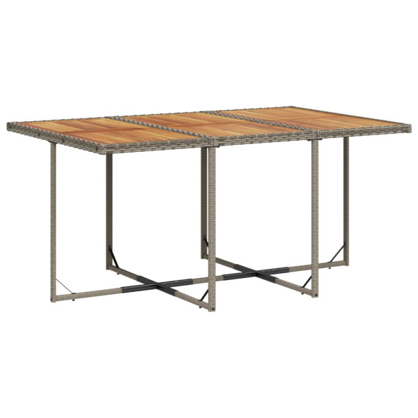 Set de comedor de jardín 11 pzas y cojines ratán sintético gris M 3