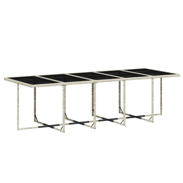 Set comedor jardín y cojines 15 pzas ratán sintético gris claro M 3