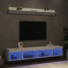 Muebles de TV de pared con LED 5 pzas madera ingeniería blanco 1